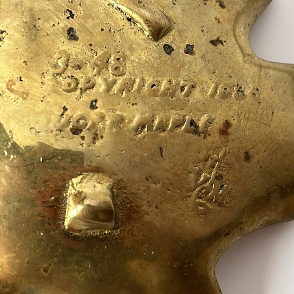Vintage Virginia Metalcrafters Sugar Maple Leaf Brass Trinket Dish 3-48 1950 - Picture 3 of 11